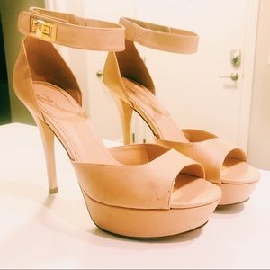 Patent leather platform stilettos